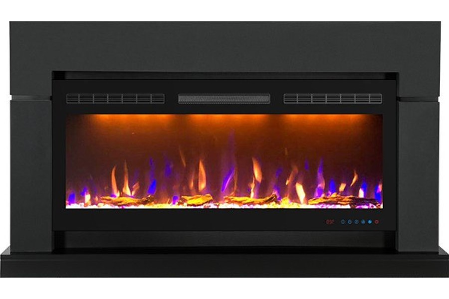 Линейный электрокамин Royal Flame Lindos серый графит c очагом Crystal 36 RF