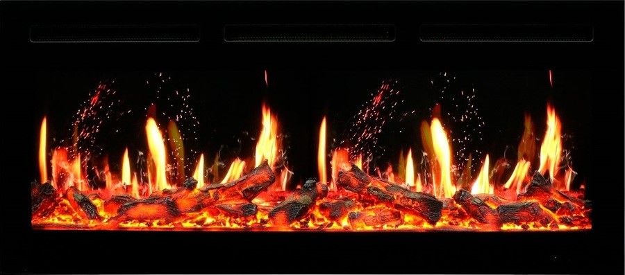 Линейный электрокамин Royal Flame California алебастр c очагом 5D V-ART 40