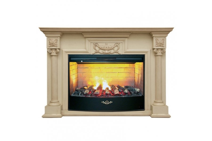 Электрокамин с широким очагом 3D Real-Flame London 33 WT с очагом 3D Firestar 33