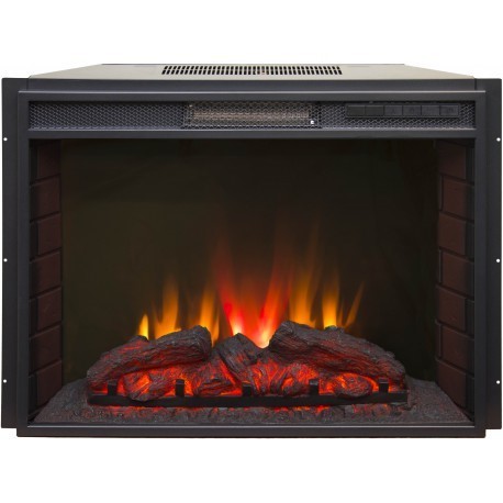 Электрокамин с широким очагом 2D Real-Flame Brooklyn 25,5 WT с очагом Sparta 25,5 LED