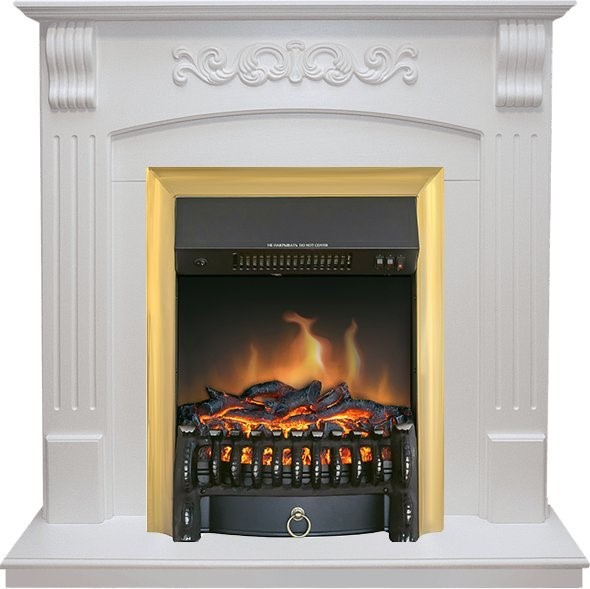 Электрокамин с классическим очагом 2D Royal Flame Sorrento с очагом Fobos FX Black/Brass