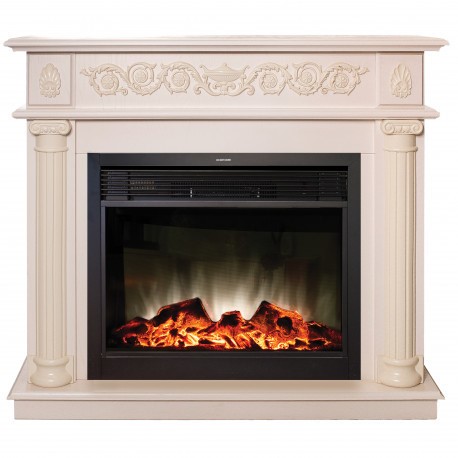 Электрокамин с широким очагом 2D Real-Flame Attica 25,5/26 WT с очагом Moonblaze Lux Bl/Br