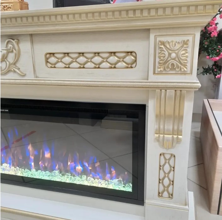 Линейный электрокамин Real-Flame Corsica 50 WT с очагом Saphir 50