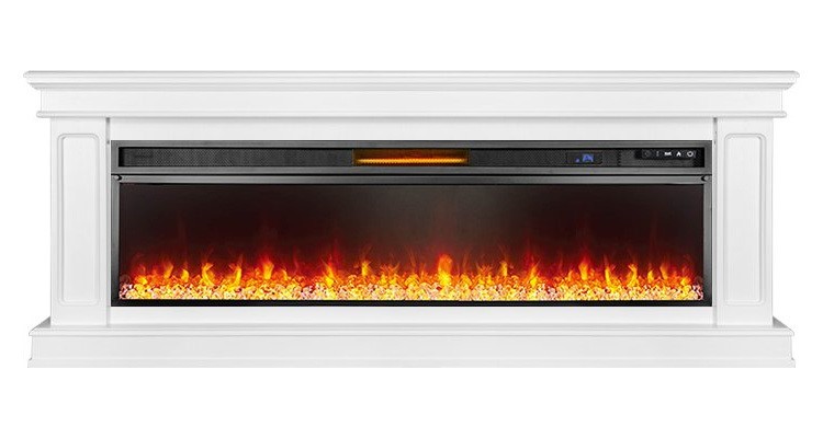 Линейный электрокамин Royal Flame Geneva 60 (белый) с очагом Vision 60 LED
