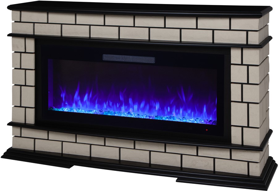 Линейный электрокамин Real-Flame FIERO D42 AO с очагом DIAMOND 42