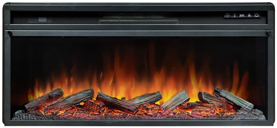 Линейный электрокамин Royal Flame Ellips 42 (орех) с очагом Vision 42 LOG LED