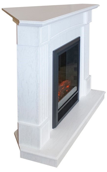 Электрокамин с классическим очагом 2D Real-Flame Andrea Corner STD/EUG WT (WT-F513) с очагом Fobos/Majestic