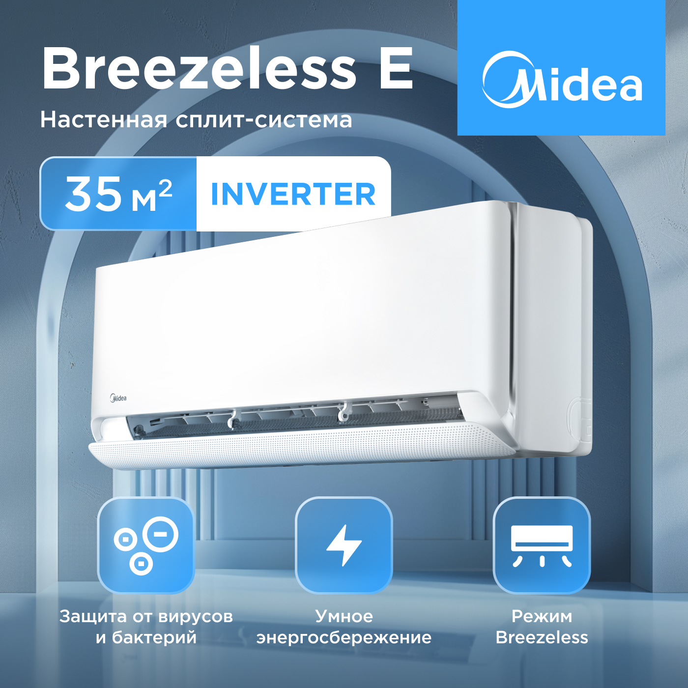 Кондиционер Midea Breezeless E MSFE-12N8D6-I/MSFE-12N8D6-O