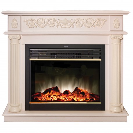 Электрокамин с широким очагом 2D Real-Flame Attica 25,5/26 WT с очагом Moonblaze Lux Bl/Br