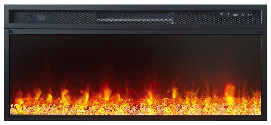 Линейный электрокамин Royal Flame Lindos серый графит c очагом Vision 42 LED