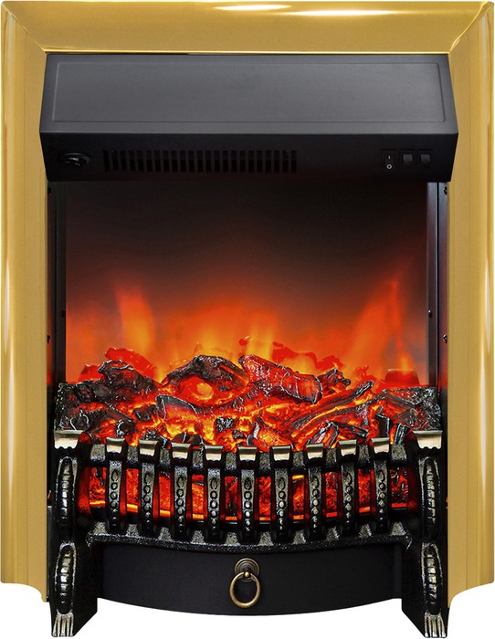 Электрокамин с широким очагом 2D Real-Flame Hanna STD WT с очагом Fobos/Majestic BL/BR RC