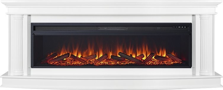Линейный электрокамин Royal Flame Rome 60 (белый) с очагом Vision 60 LOG LED