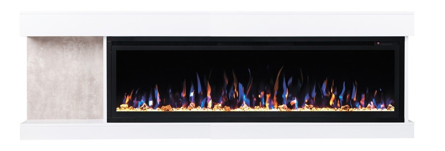 Линейный электрокамин Real-Flame CONTEMPO 60 WT с очагом SAPHIR 60