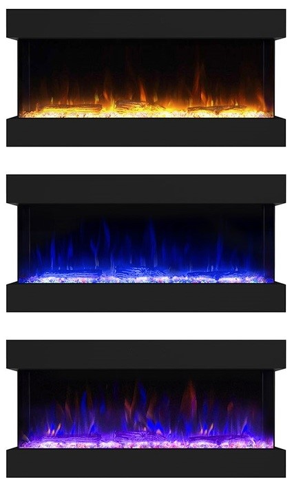 Линейный электрокамин Royal Flame Cube Белый с черным с очагом Astra 50