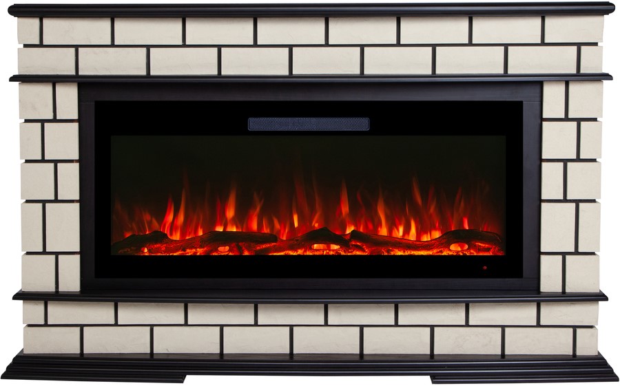 Линейный электрокамин Real-Flame FIERO D42 AO с очагом DIAMOND 42