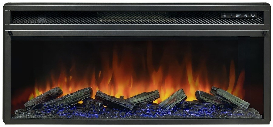 Линейный электрокамин Royal Flame Ellips 42 (орех) с очагом Vision 42 LOG LED