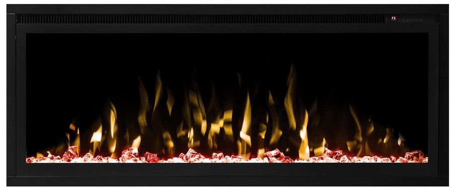 Электрокамин с широким очагом 3D Real-Flame Stockholm 42 BLM-P998/BLM-P918 с очагом Saphir 42