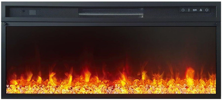 Линейный электрокамин Royal Flame LINE 42 SFT Stone Touch cерый мрамор с очагом Vision 42 LED