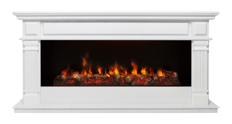 Линейный электрокамин Real-Flame ISLANDIA CST1000 WT с очагом 3D CASSETTE 1000