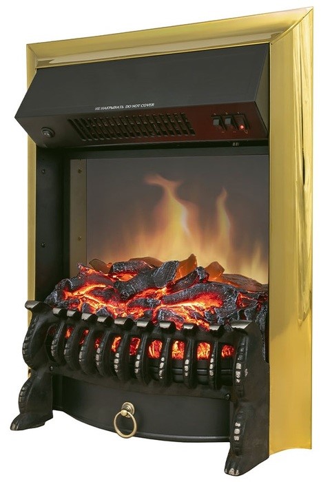 Электрокамин с классическим очагом 2D Royal Flame Sorrento с очагом Fobos FX Black/Brass