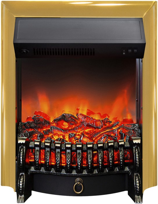 Электрокамин с широким очагом 2D Real-Flame Hanna STD DN с очагом Fobos/Majestic BL/BR RC