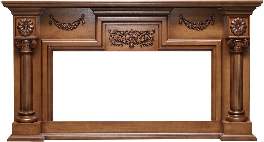 Линейный электрокамин Royal Flame London (орех) с очагом Vision 42 LOG LED