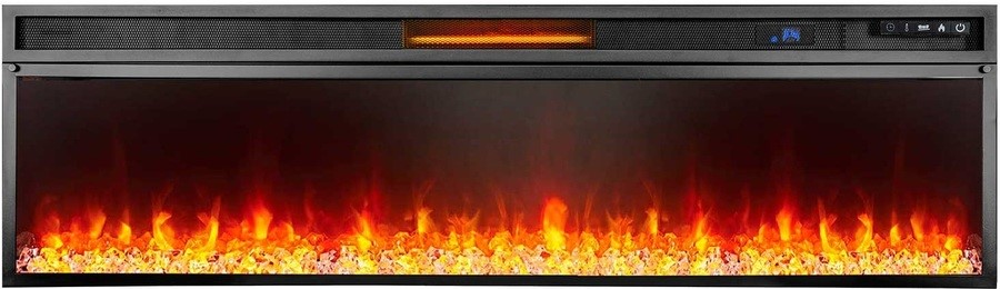 Линейный электрокамин Royal Flame Line 60 SFT Stone Touch cерый мрамор с очагом Vision 60 LED