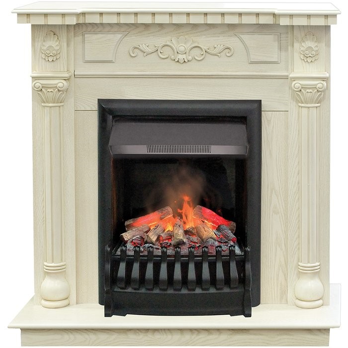 Электрокамин с классическим очагом 3D Real-Flame Dacota STD/EUG WT с очагом 3D Oregan