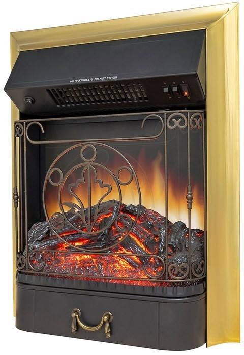 Электрокамин с классическим очагом 2D Royal Flame Sorrento с очагом Majestic FX Brass/Black
