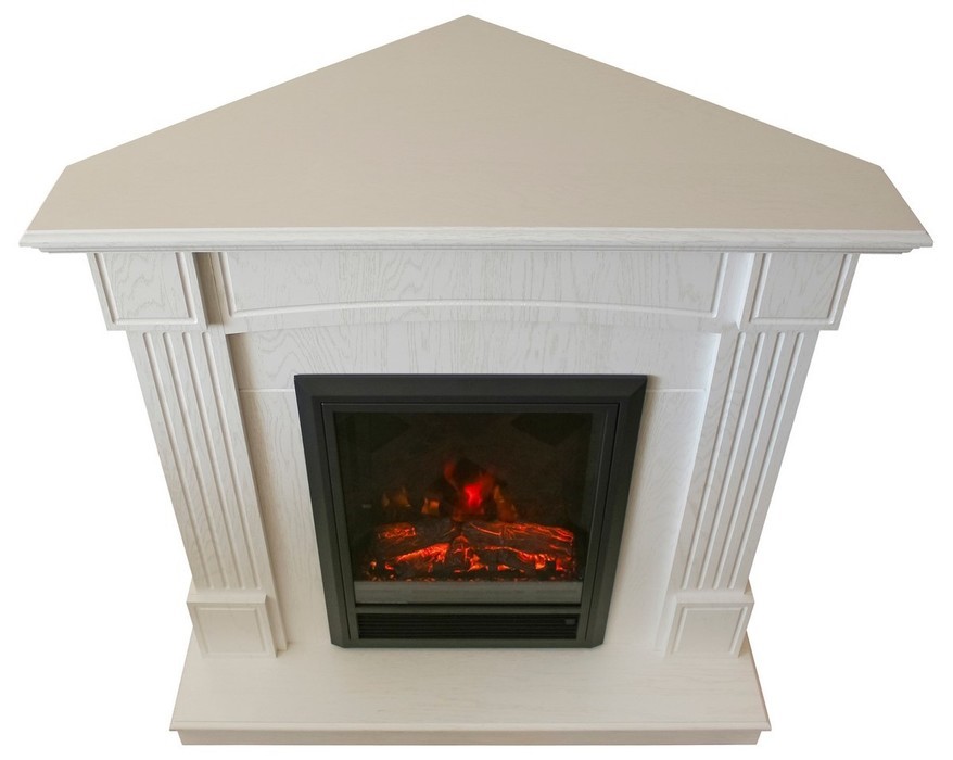 Электрокамин с классическим очагом 2D Real-Flame Andrea Corner STD/EUG WT (WT-F513) с очагом Fobos/Majestic