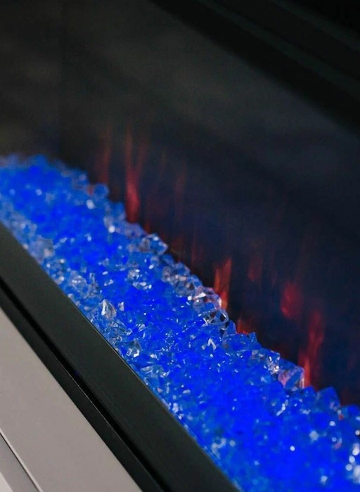 Линейный электрокамин Royal Flame Basel (белый с черным) с очагом Vision 42 LED
