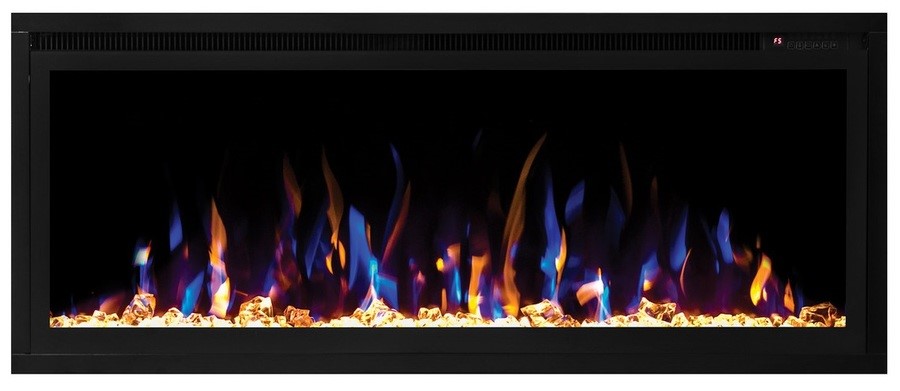 Электрокамин с широким очагом 3D Real-Flame Stockholm 42 BLM-P998/BLM-P918 с очагом Saphir 42