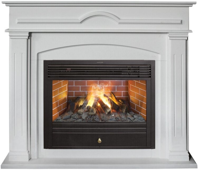 Электрокамин с широким очагом 3D Real-Flame Mirra 26 WT с очагом 3D Novara