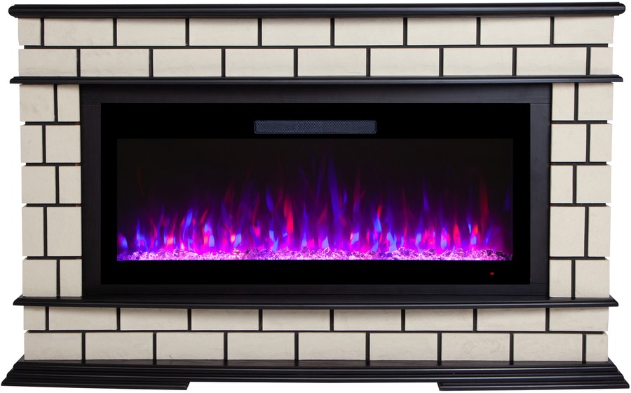 Линейный электрокамин Real-Flame FIERO D42 AO с очагом DIAMOND 42