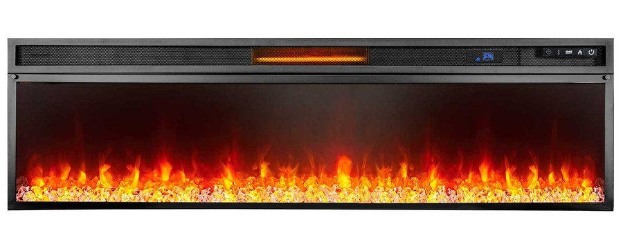 Линейный электрокамин Royal Flame Lindos 60 SFT Stone Touch серый мрамор Vision 60 LED