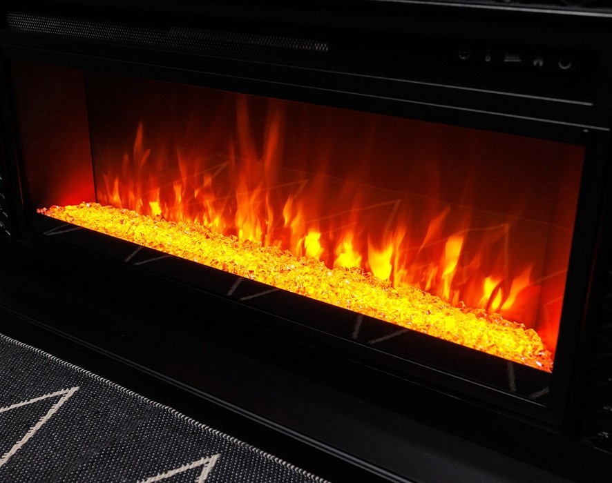 Линейный электрокамин Royal Flame BERGEN темная олива c очагом Vision 42 LED