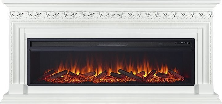 Линейный электрокамин Royal Flame Valletta 60 (белый) с очагом Vision 60 LED