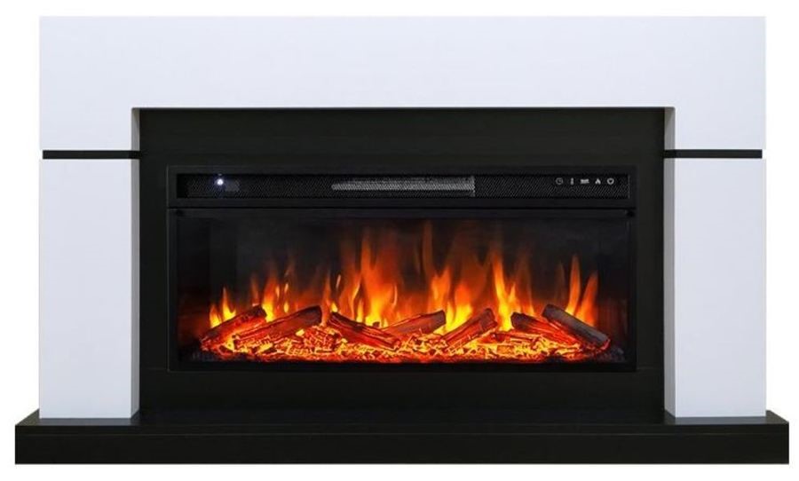 Линейный электрокамин Royal Flame Lindos белый c очагом Vision 42 LED